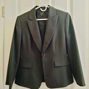 Jacket -  Tahari Label  - gray with thin white pinstripes -  Size 10